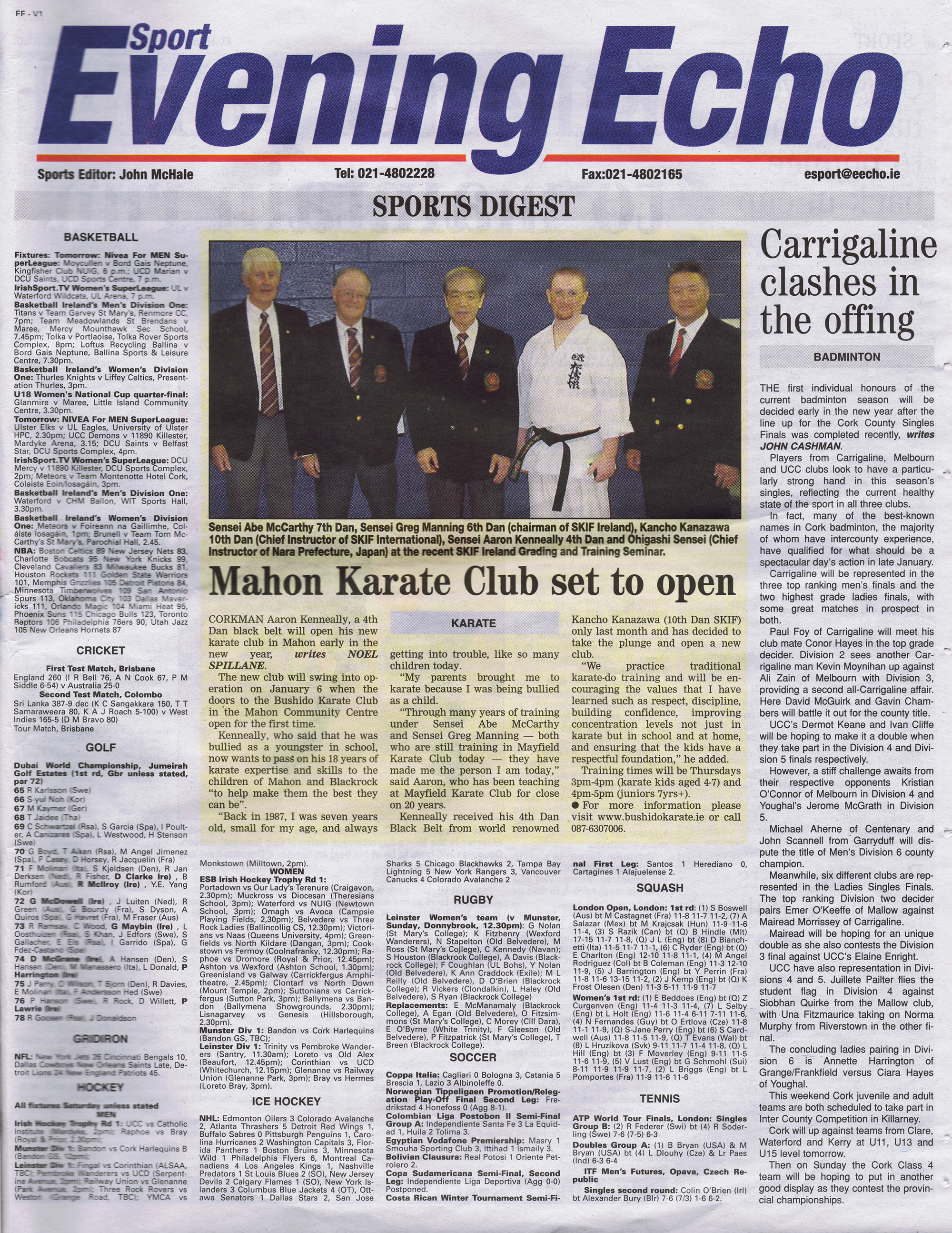 Evening Echo Feature - Mahon Karate Club set to open
