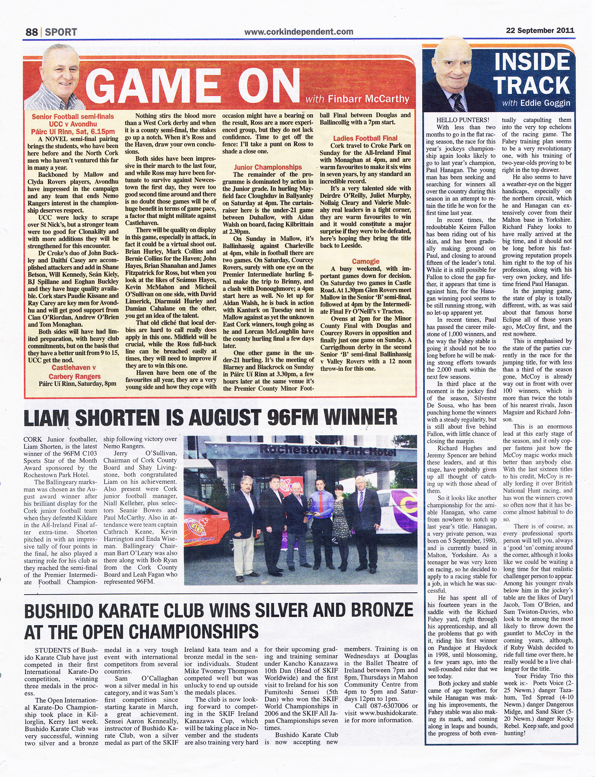 Cork Independant Feature - Bushido Karate Club Wins Silver and Bronze at the Open Championships
