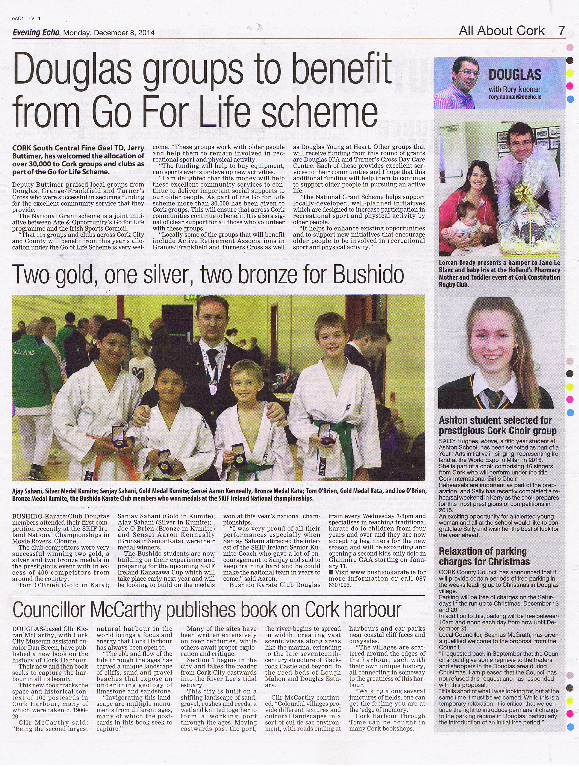 Evening Echo Feature - Two Gold, One Silver, Two Bronze for Bushido at All Ireland Championships